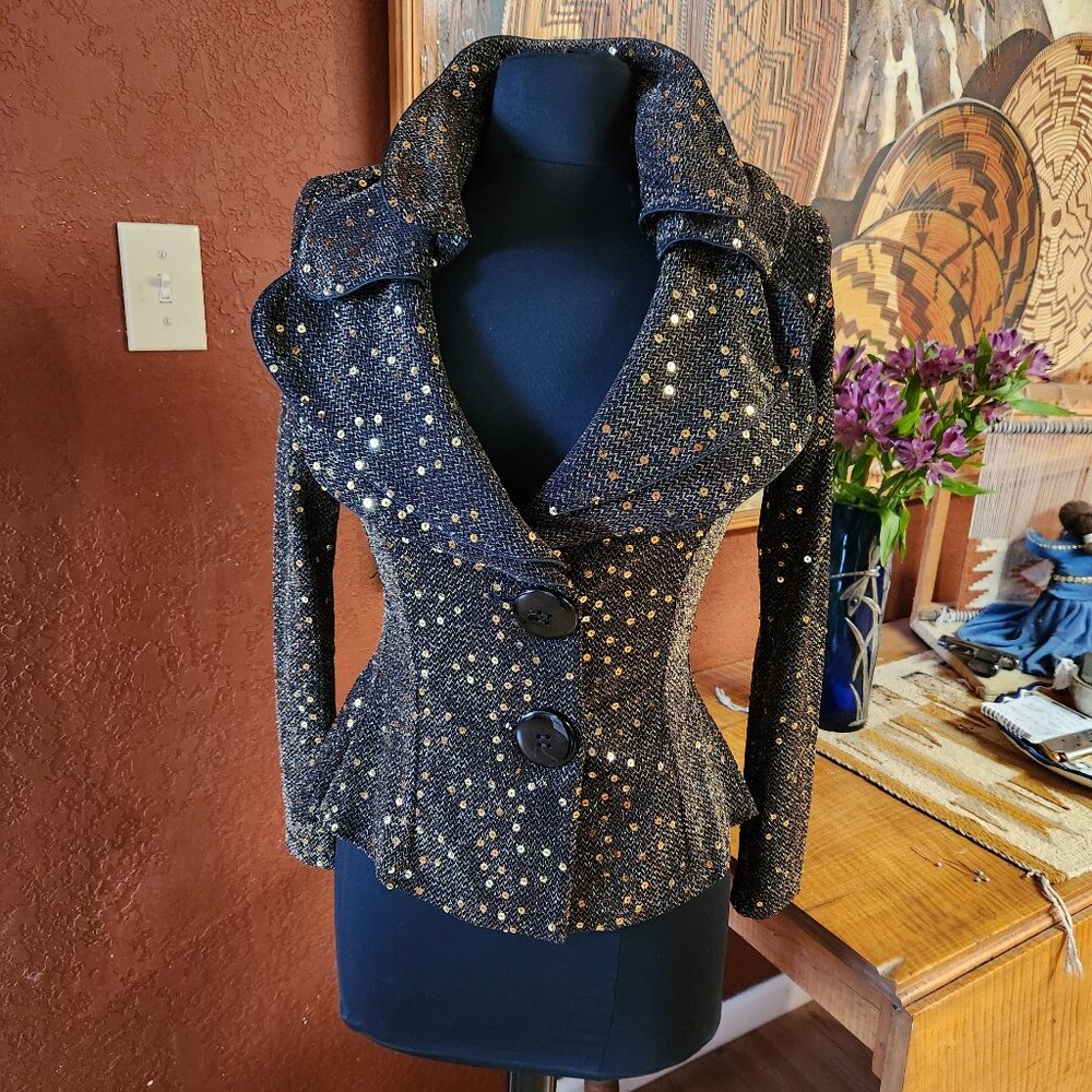 Vintage Stretch Jacket w/sequins by Song & Sung by Design Today's Sz XS